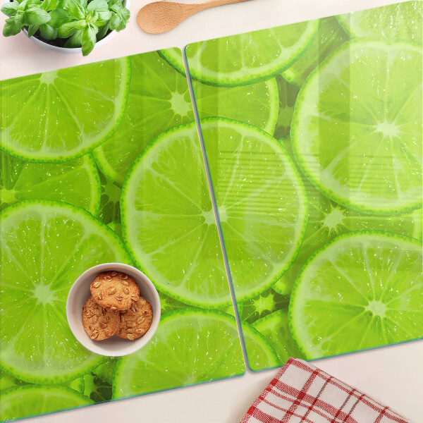 Glass chopping board Lime slices
