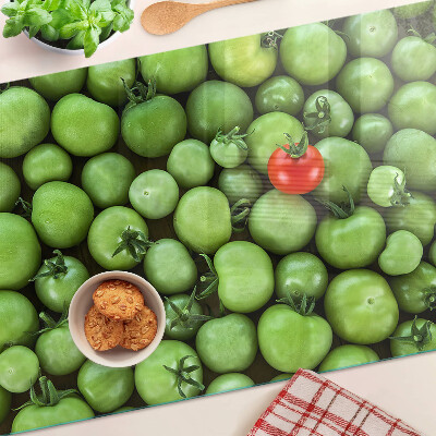 Chopping board Green tomatoes with a red accent