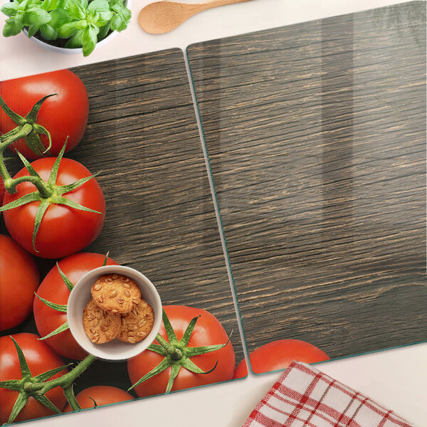 Cutting board Tomatoes on a wood background