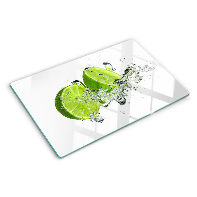 Glass cutting board Lemons in Bubble Water