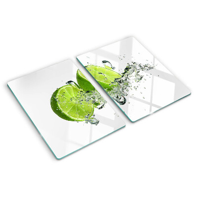 Glass cutting board Lemons in Bubble Water