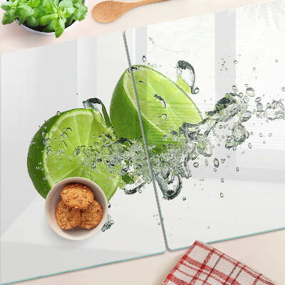 Glass cutting board Lemons in Bubble Water