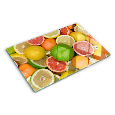 Glass kitchen board Citrus fruits in colors