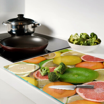Glass kitchen board Citrus fruits in colors