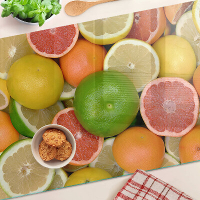 Glass kitchen board Citrus fruits in colors