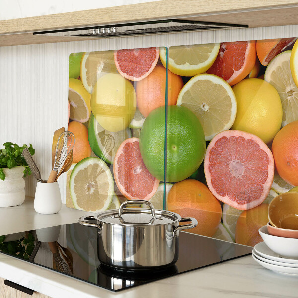 Glass kitchen board Citrus fruits in colors