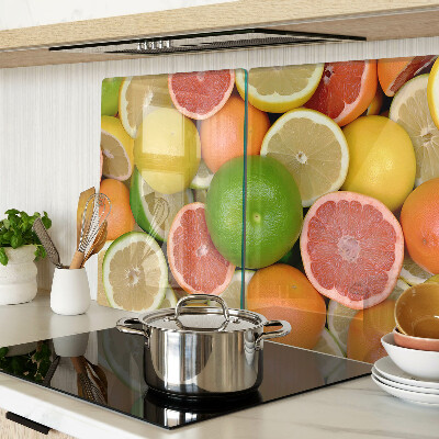 Glass kitchen board Citrus fruits in colors