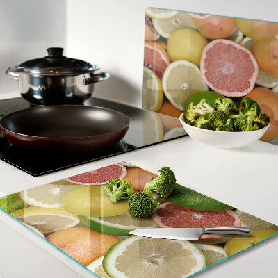 Glass kitchen board Citrus fruits in colors