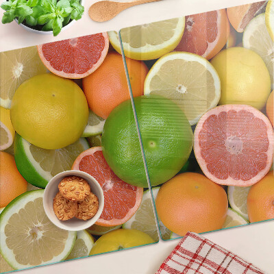 Glass kitchen board Citrus fruits in colors