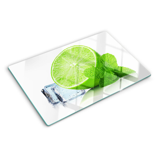 Cutting board Lime with mint and ice
