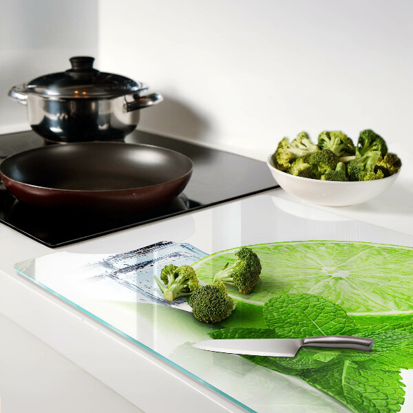 Cutting board Lime with mint and ice