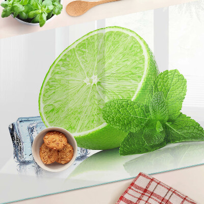Cutting board Lime with mint and ice