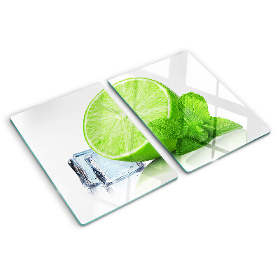 Cutting board Lime with mint and ice