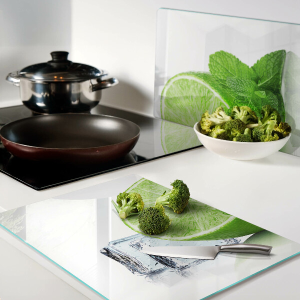 Cutting board Lime with mint and ice