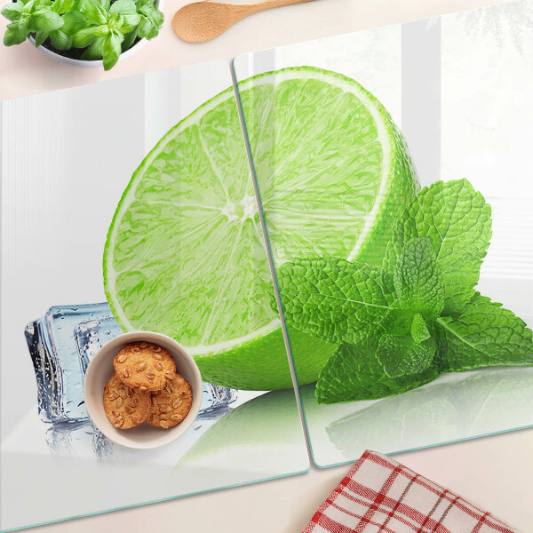 Cutting board Lime with mint and ice