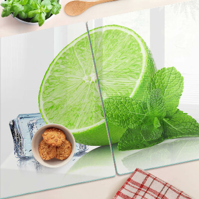 Cutting board Lime with mint and ice