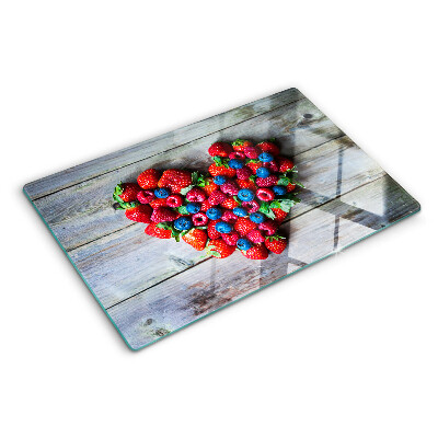 Glass cutting board Heart of forest fruits