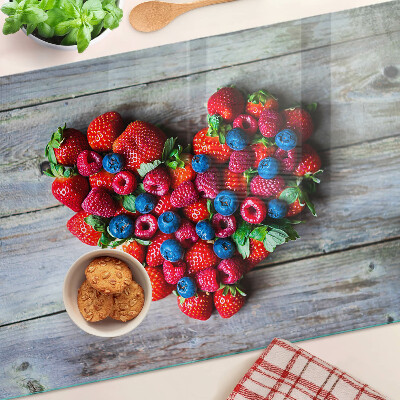 Glass cutting board Heart of forest fruits