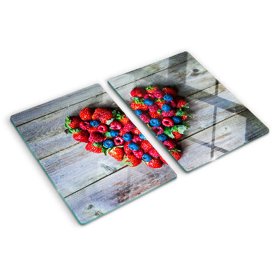 Glass cutting board Heart of forest fruits