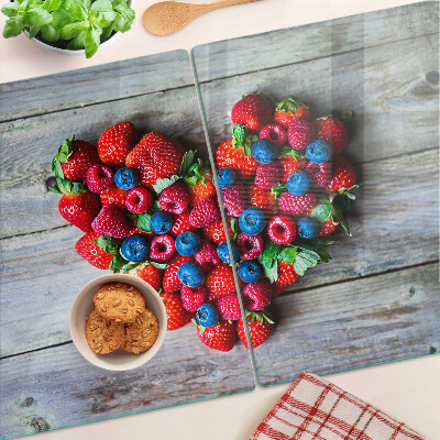 Glass cutting board Heart of forest fruits
