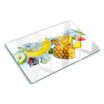 Glass kitchen board Fruit in water