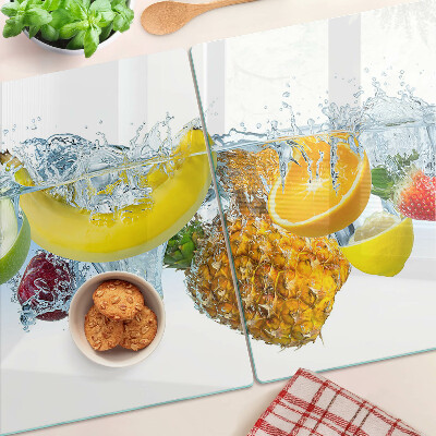 Glass kitchen board Fruit in water