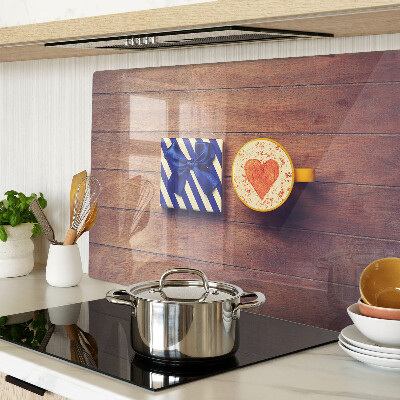 Chopping board A gift with a heart on a cup