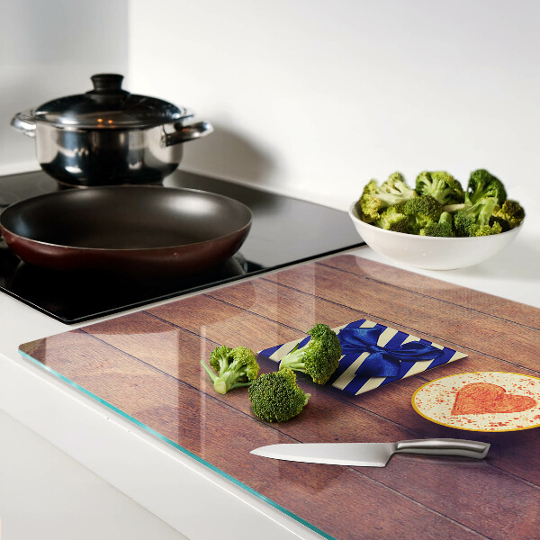 Chopping board A gift with a heart on a cup