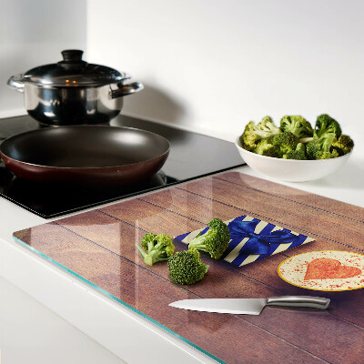 Chopping board A gift with a heart on a cup