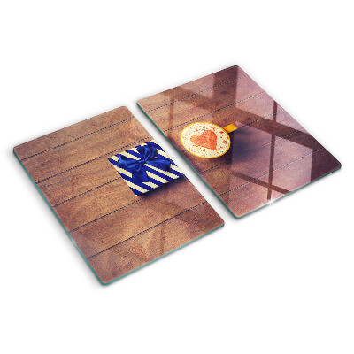 Chopping board A gift with a heart on a cup
