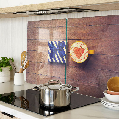 Chopping board A gift with a heart on a cup