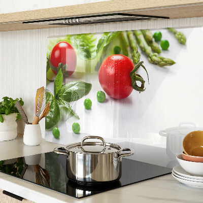 Cutting board Vegetables on a white countertop