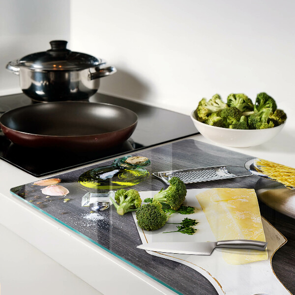 Glass chopping board Kitchen accessories and ingredients