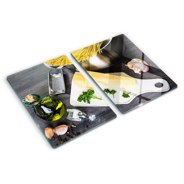 Glass chopping board Kitchen accessories and ingredients