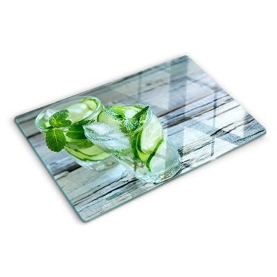 Chopping board Mint and cucumber cocktails