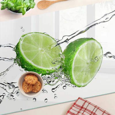 Glass chopping board Lemons in water
