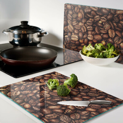 Glass cutting board Coffee beans
