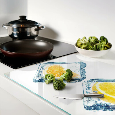 Chopping board glass Fruit in ice