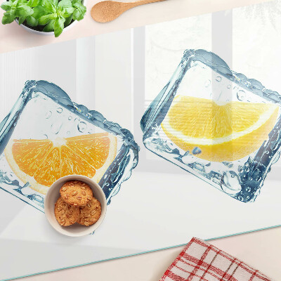 Chopping board glass Fruit in ice