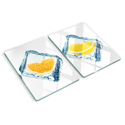 Chopping board glass Fruit in ice