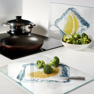 Chopping board glass Fruit in ice