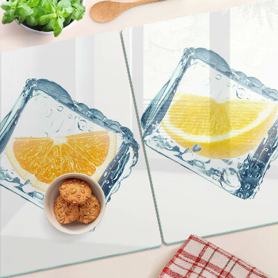 Chopping board glass Fruit in ice