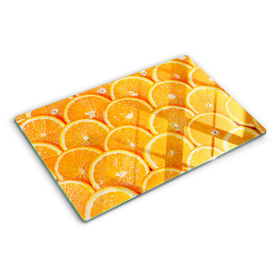 Glass chopping board Orange slices