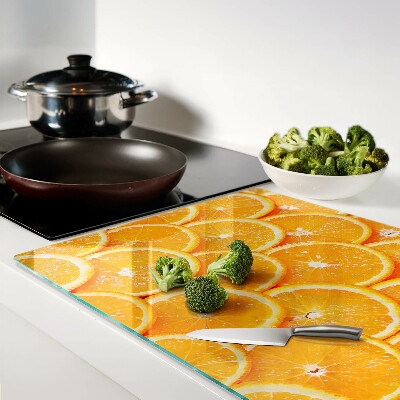Glass chopping board Orange slices