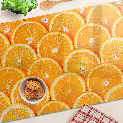 Glass chopping board Orange slices