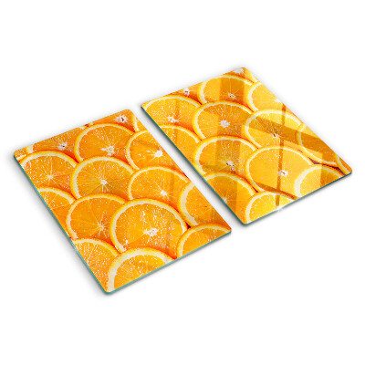 Glass chopping board Orange slices