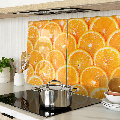 Glass chopping board Orange slices
