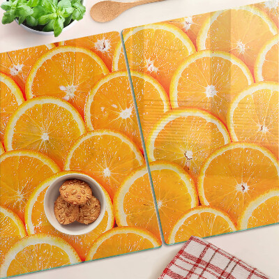 Glass chopping board Orange slices