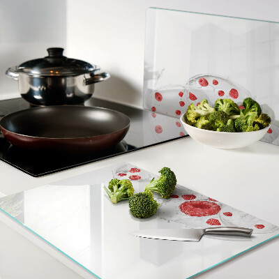 Glass kitchen board Raspberry bubbles in water