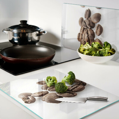 Glass kitchen board Coffee beans